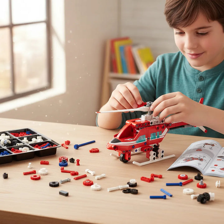 Juego Construcción Helicópteros de Rescate Niños