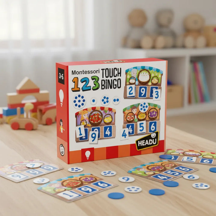 Juego Montessori Bingo Tactil De Numeros