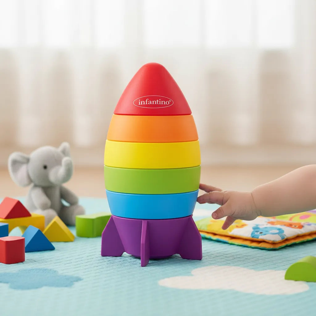 Juego Cohete Para Apilar Formas Niños