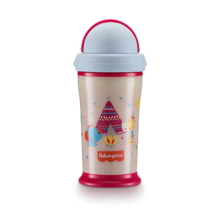 Vaso Infantil Térmico Con Tapa Retráctil rosado
