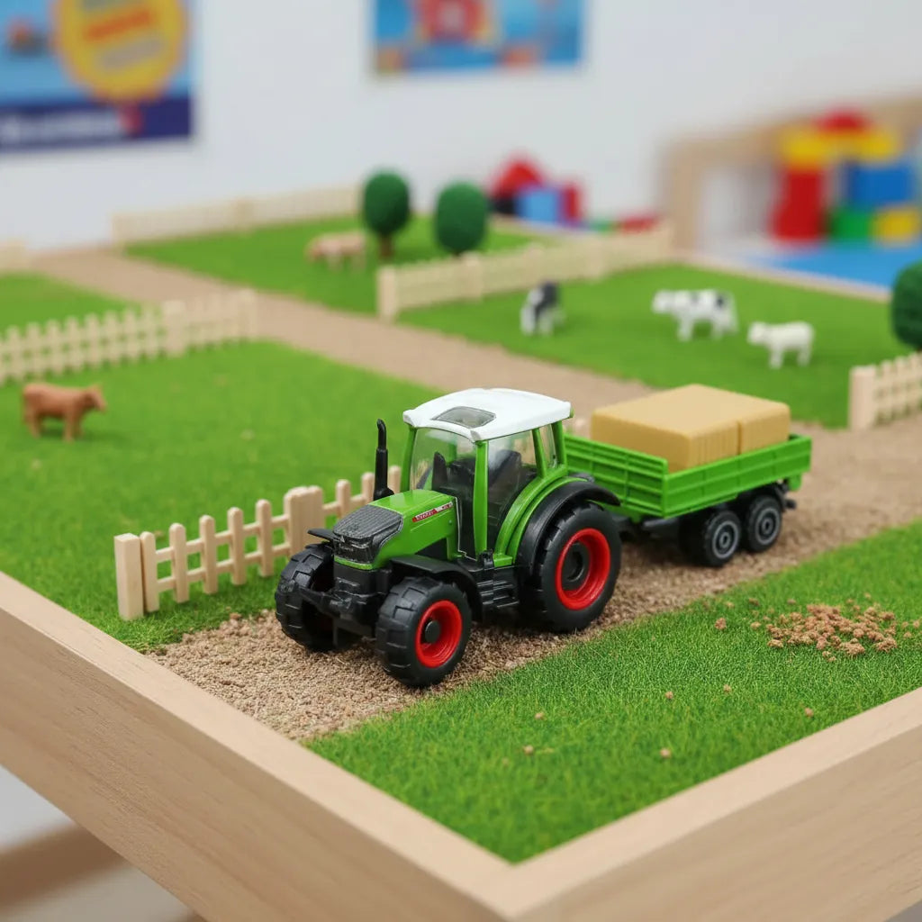 Tractor a escala Massey Ferguson verde