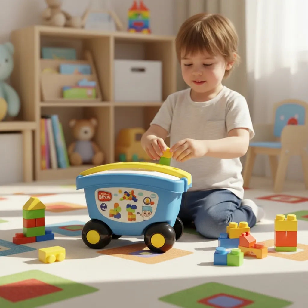 Juego Vagón Bloques Construcción 2 En 1 Niños