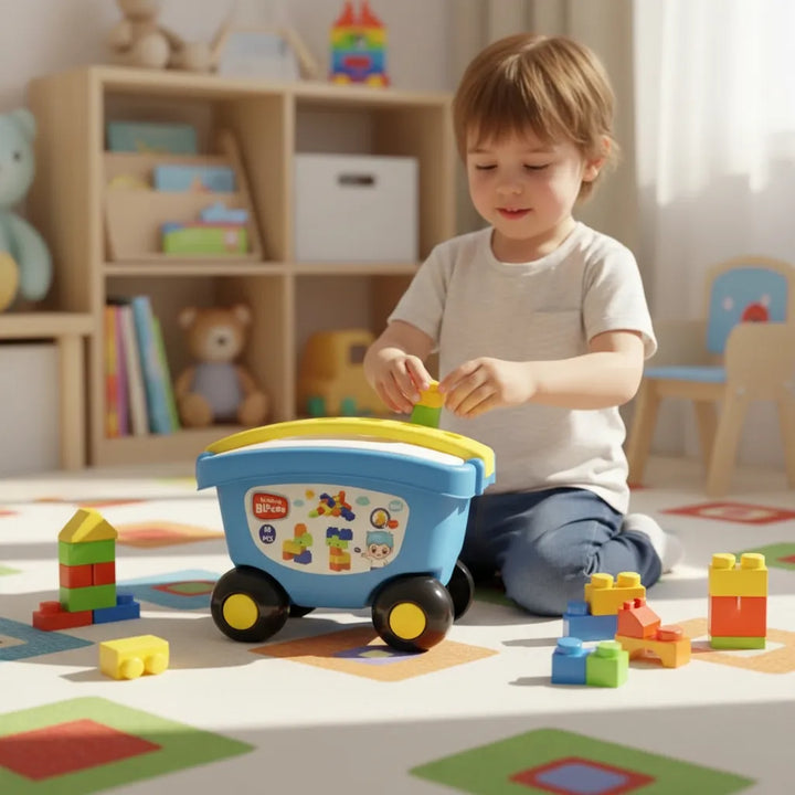 Juego Vagón Bloques Construcción 2 En 1 Niños