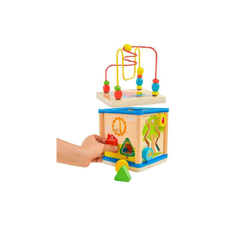 Juguete Cubo Didáctico Multifuncional En Madera Para Niños