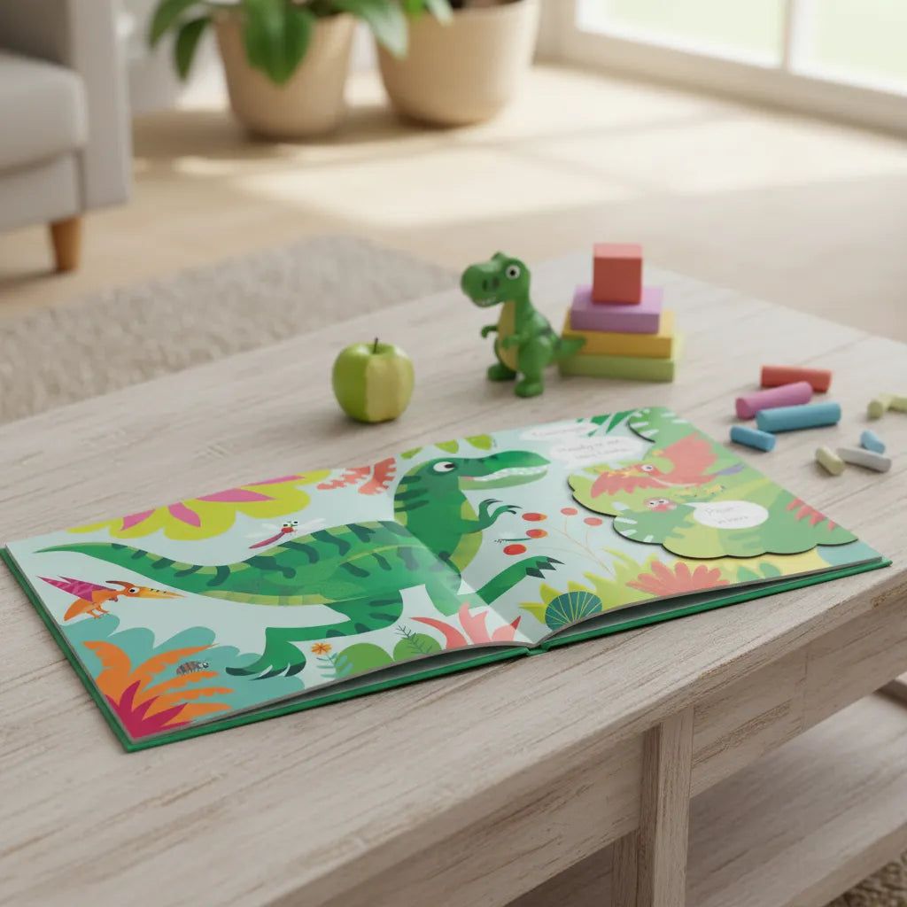 Libro Didáctico Escondite Con Los Dinosaurios Para Niños