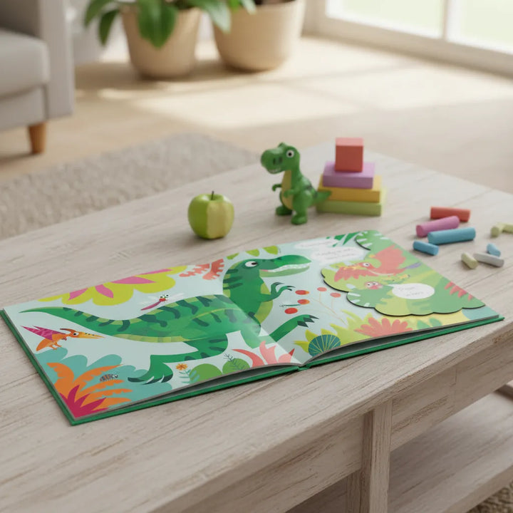 Libro Didáctico Escondite Con Los Dinosaurios Para Niños