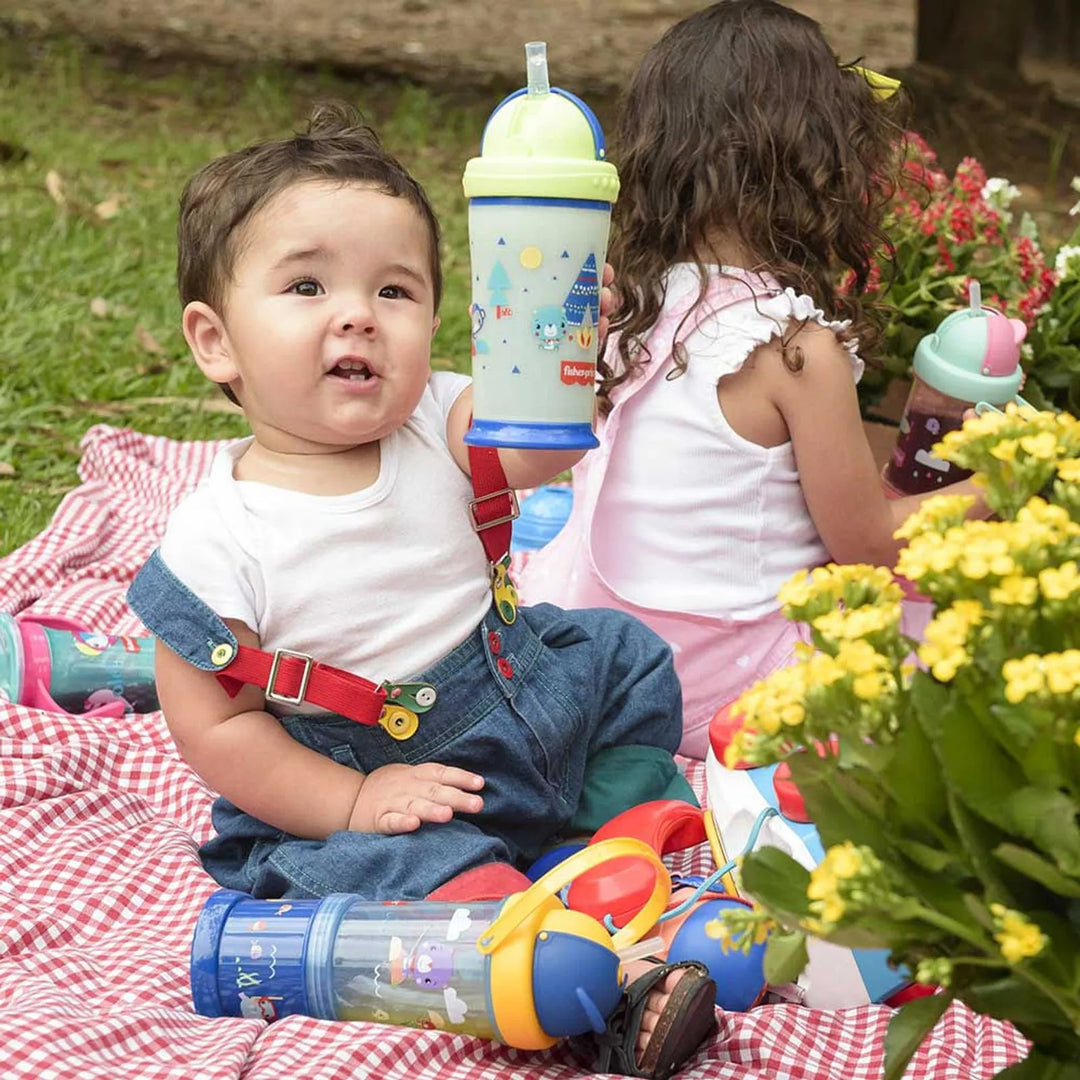 Vaso Infantil Térmico Con Tapa Retráctil Azul