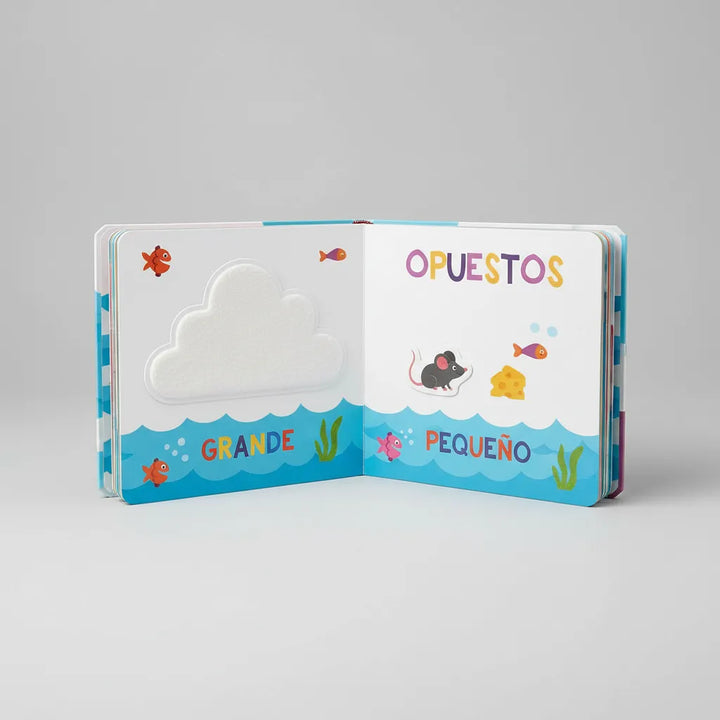 Libro Sensorial Los Opuesto Figuras Con Relieves Niños Bebes