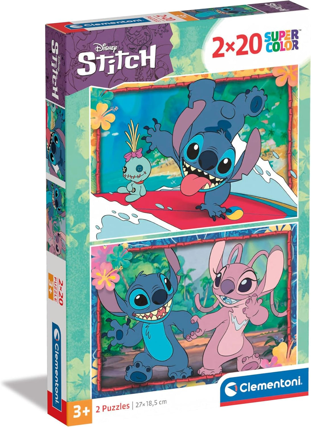 Rompecabezas 2x20 Piezas Stitch Para Niños