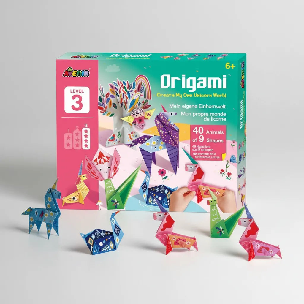 Set De Arte Y Manualidades Origami Unicornios Lv3