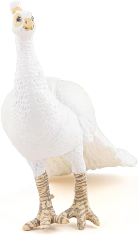 Figura Coleccionable Pavo Real Blanco Pintada A Mano Papo