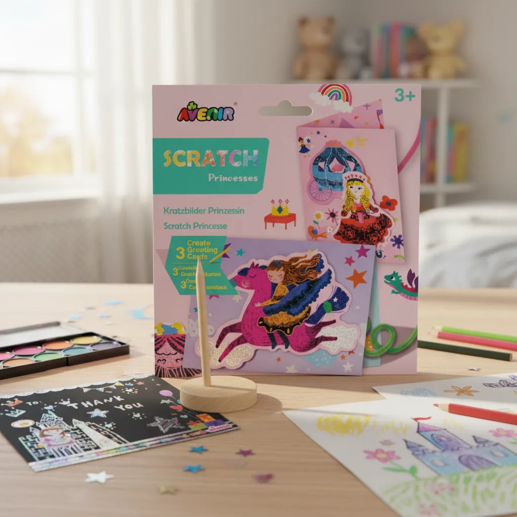 Set De Arte y Manualidades Para Raspar Tarjetas Princesas