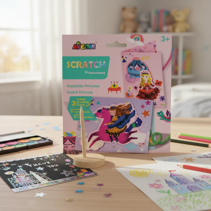 Set De Arte y Manualidades Para Raspar Tarjetas Princesas
