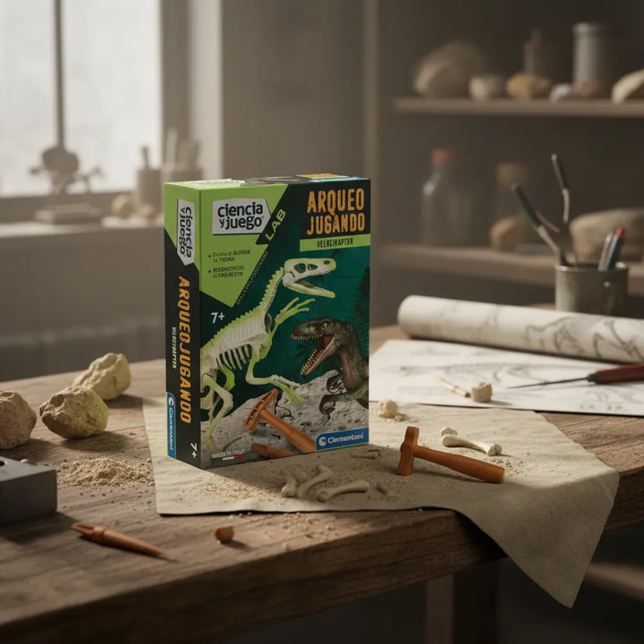 Juego Didáctico Fósiles De Velociraptor Niños
