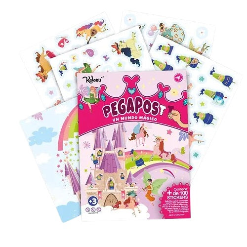 Set Un Mundo Mágico con stickers Niños