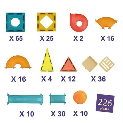 Juego bloques Magnéticos 226 Piezas Para Niños