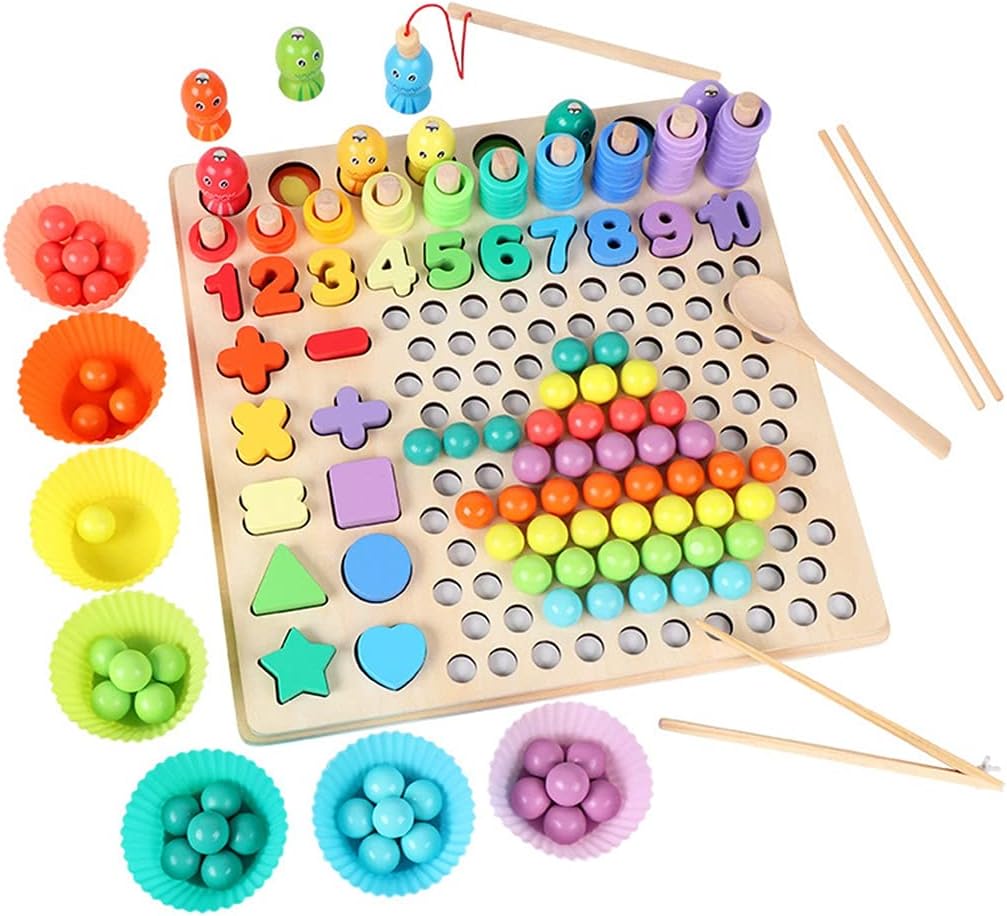 Juego Didáctico De Cuentas Figuras Para Niños