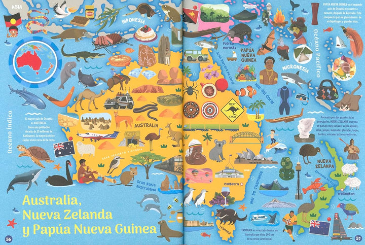 Libro Atlas Del Mundo Con Banderas Y Culturas Niños