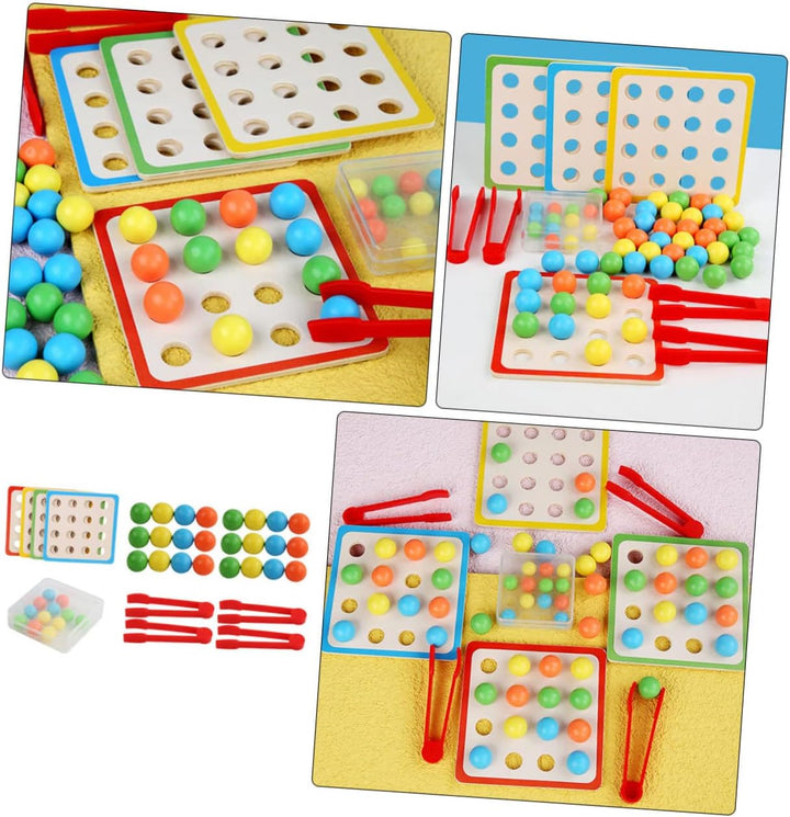 Juego Motricidad  Pinzas Y Cuentas Encajar Para Niños