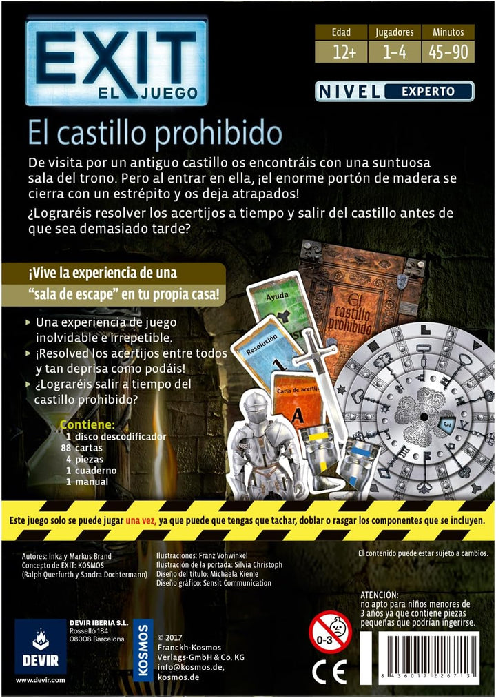 Juego De Mesa Exit El Castillo Prohibido Adultos