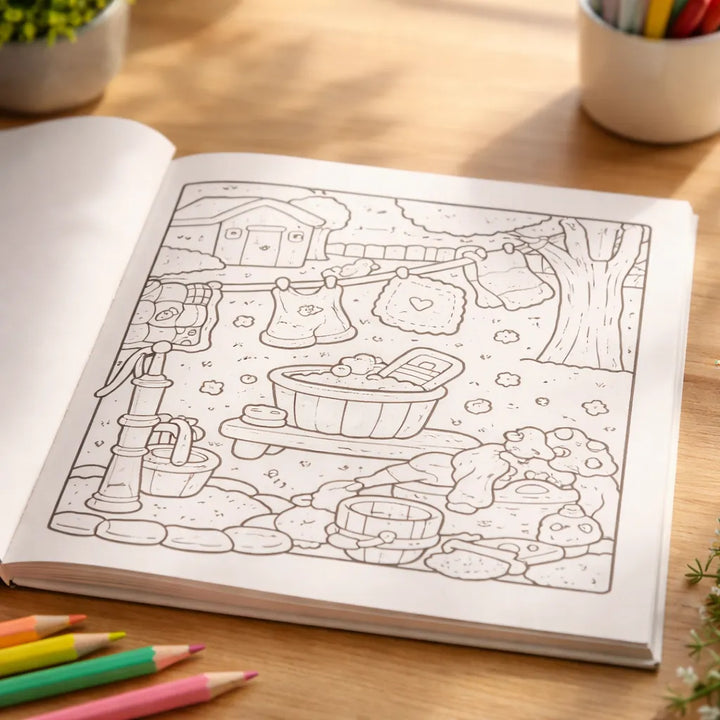 Libro Para Colorear Pequeño Refugio Para Niños