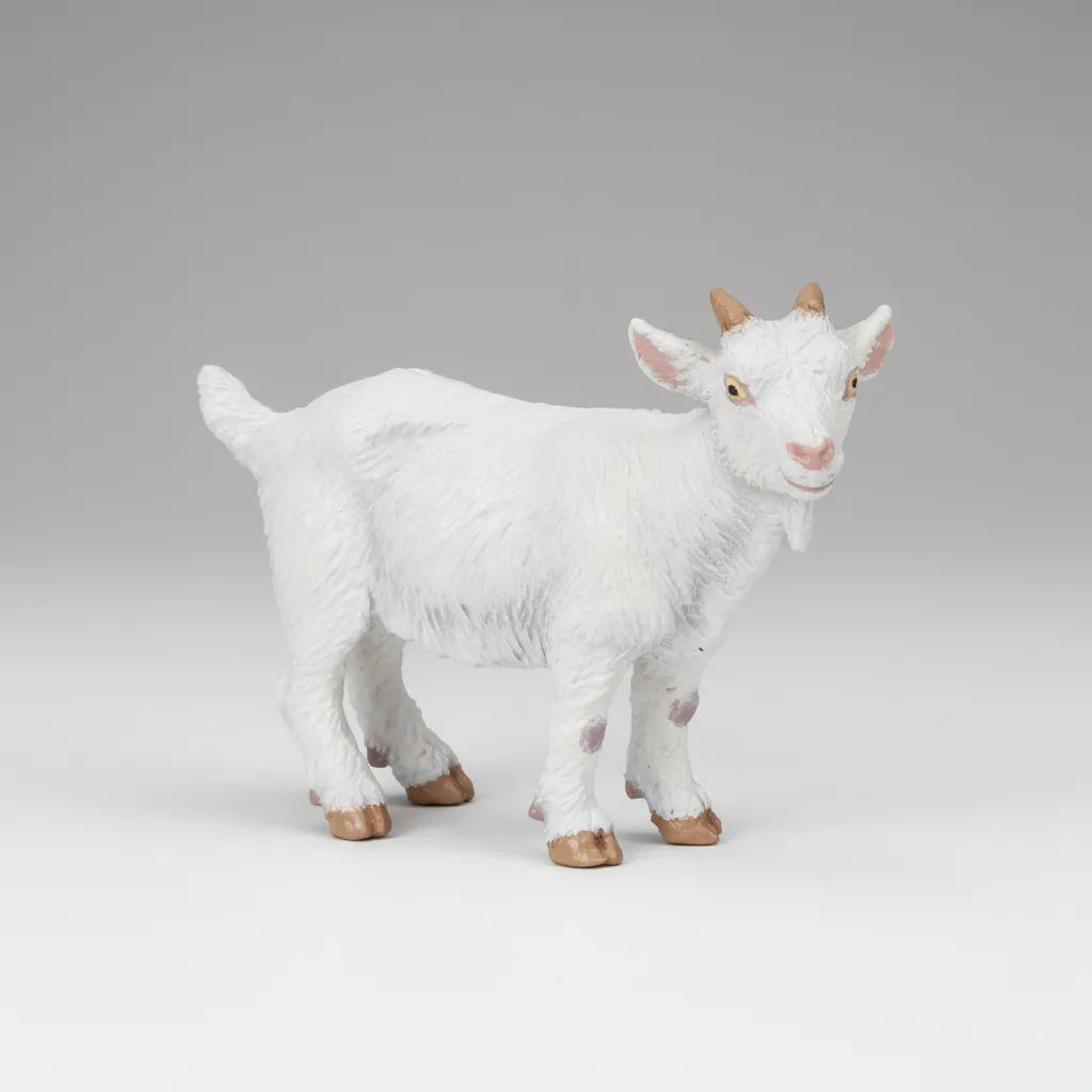 Figura Coleccionable Cabrito Blanco Pintado A Mano Papo