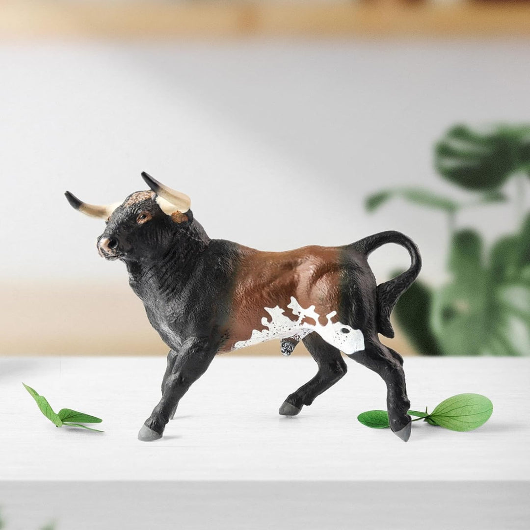 Figura Coleccionable Toro Español Café Y Blanco Para Niños
