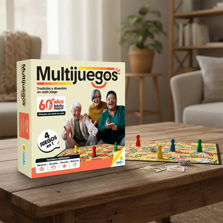 Juego De Mesa Multijuegos 4 En 1 Adultos Mayores