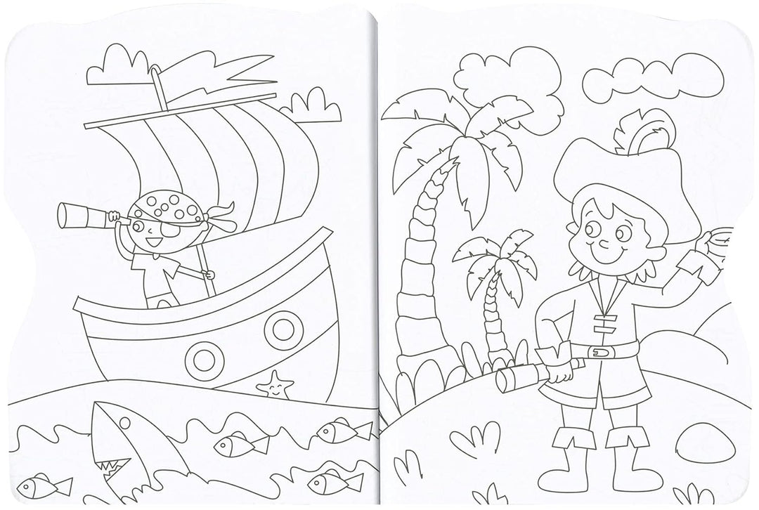 Libro Para Colorear Los Piratas Con Stickers Para Niños