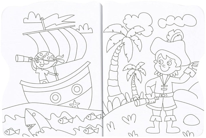 Libro Para Colorear Los Piratas Con Stickers Para Niños