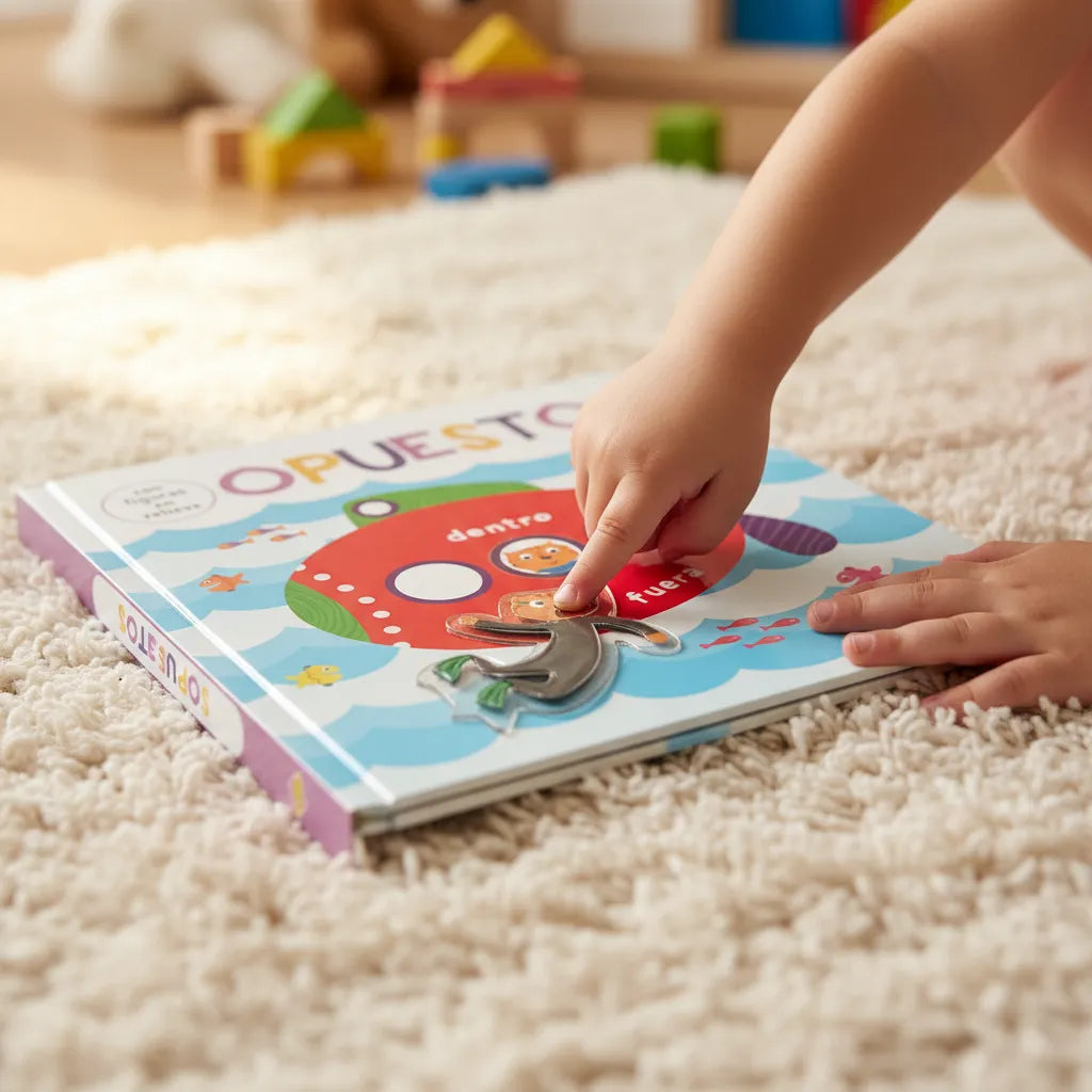 Libro Sensorial Los Opuesto Figuras Con Relieves Niños Bebes