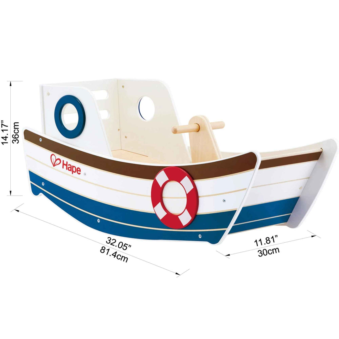 Juguete Bote Balancín De Madera Hape Para Niños