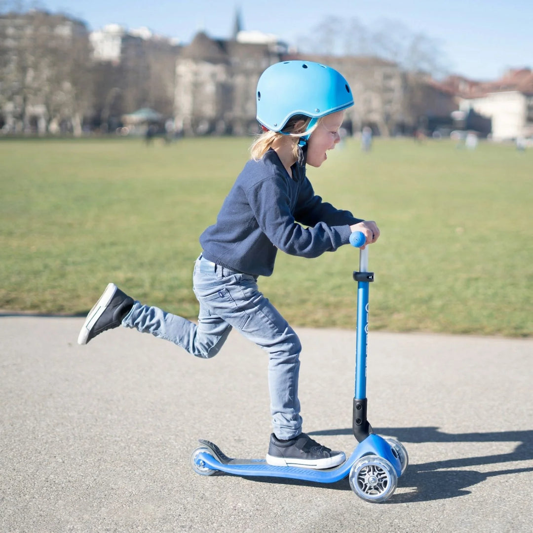 Patineta Primo Plus Lights Plegable Azul Para Niños