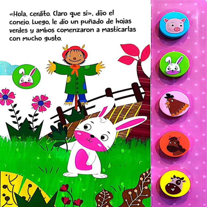 Libro Infantil Sonidos cerdito Hace Amigos Para Niños