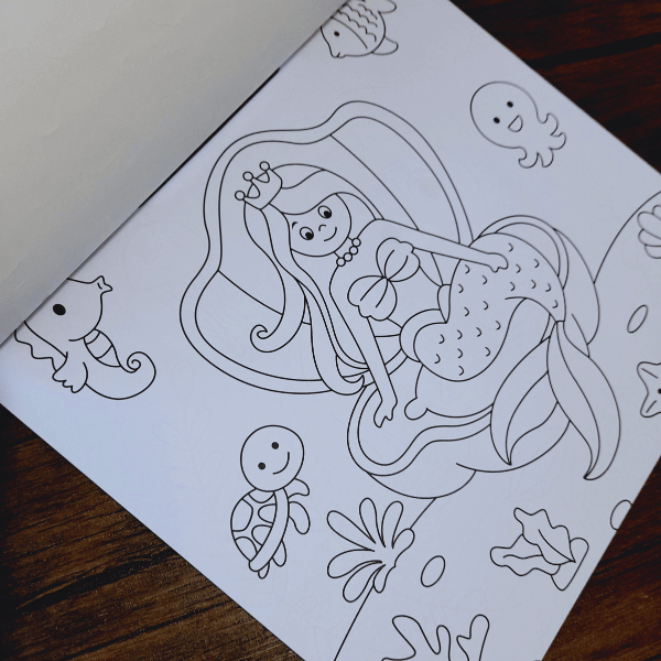 Libro Para Colorear Vida Marina Stickers Niños