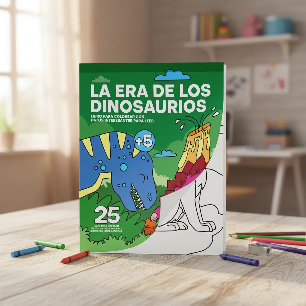 Libro Para Colorear Era Dinosaurios Para Niños