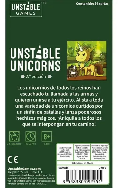 Juego Unstable Unicorns Unicornios Leyenda Expansión Español