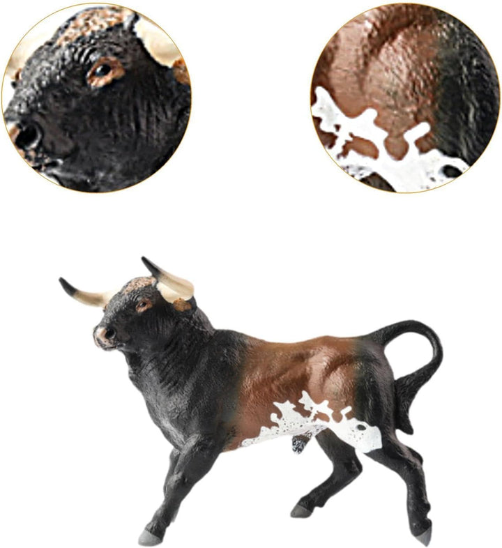 Figura Coleccionable Toro Español Café Y Blanco Para Niños