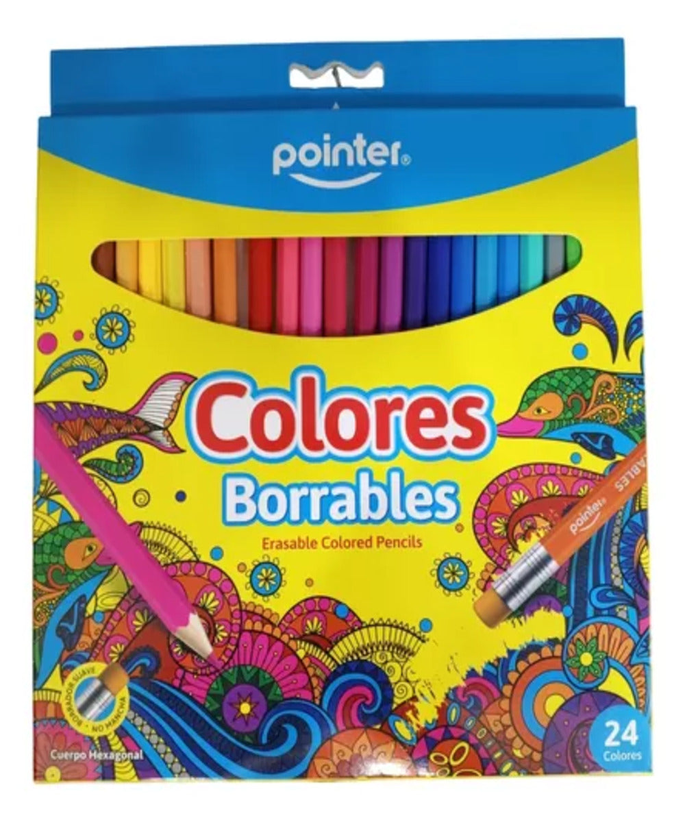 Caja De Colores Lápices Borrables 24 unidad Para Niños