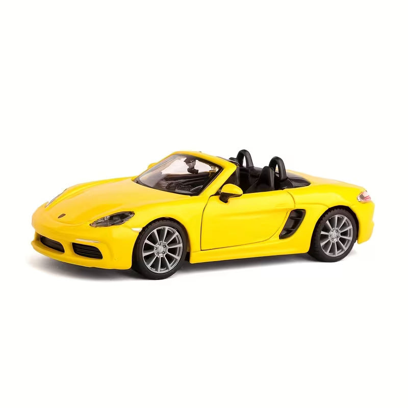 Carro A Escala 1/36 Coleccionable Porshe 718 Boxter Amarillo