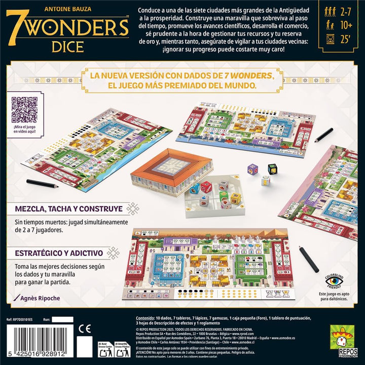Juego De Mesa Estrategia 7 Wonders Dice Para Niños Familia