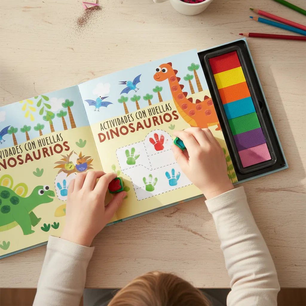 Libro Actividades Con Huellitas Dinosaurios