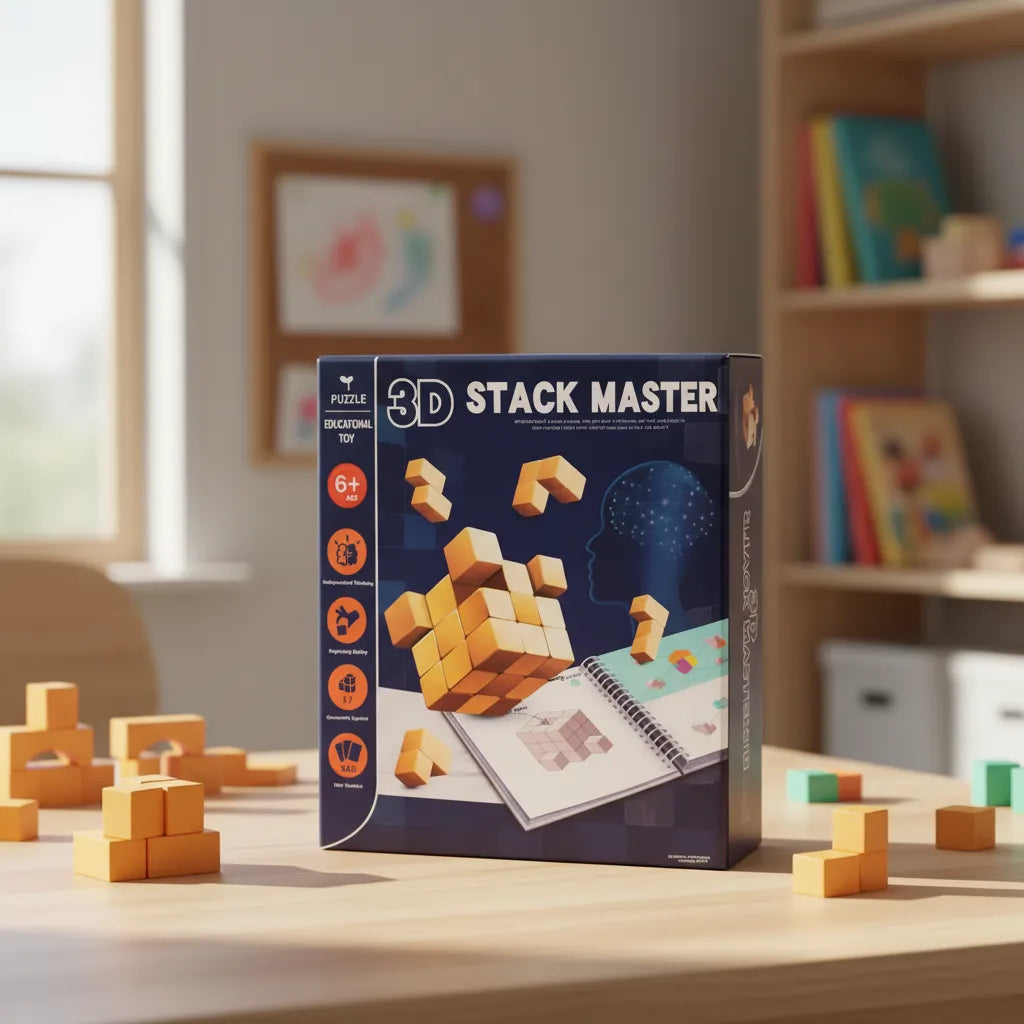 Juego Didáctico De Bloques 3d Stack Master En Madera Niños