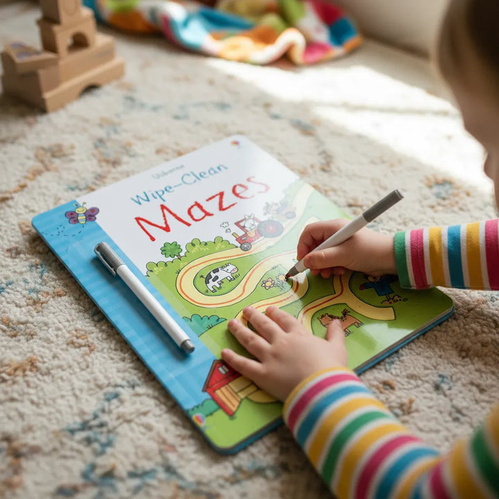 Libro Infantil laberintos Divertido Borrable Niños
