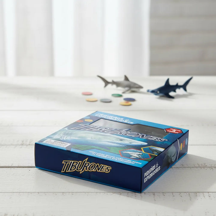 Libro Juego 2 En 1 Figuras Tiburones Para Niños