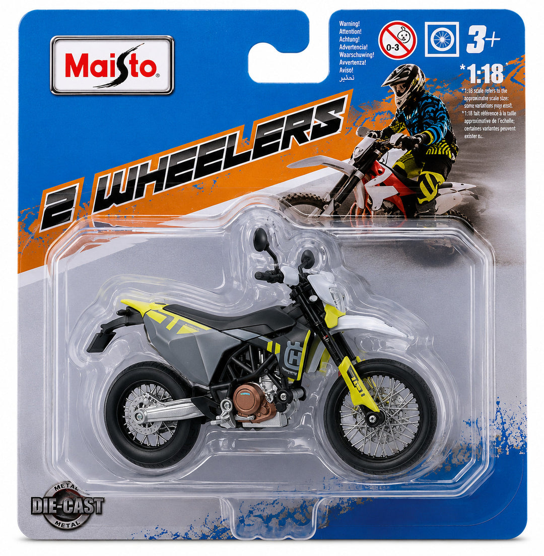 Moto A Escala 1:18 Husqvarna 701 Supermoto 2023 Para Niños