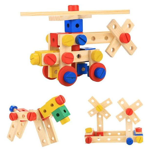 Juego Armatado De Tuercas En Madera Para Niños