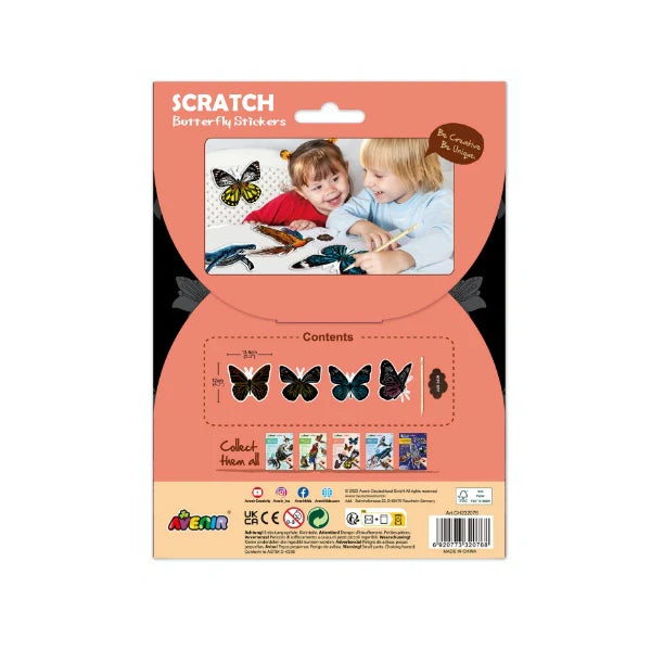 Juego Stickers Mariposas Para Rascar Niños