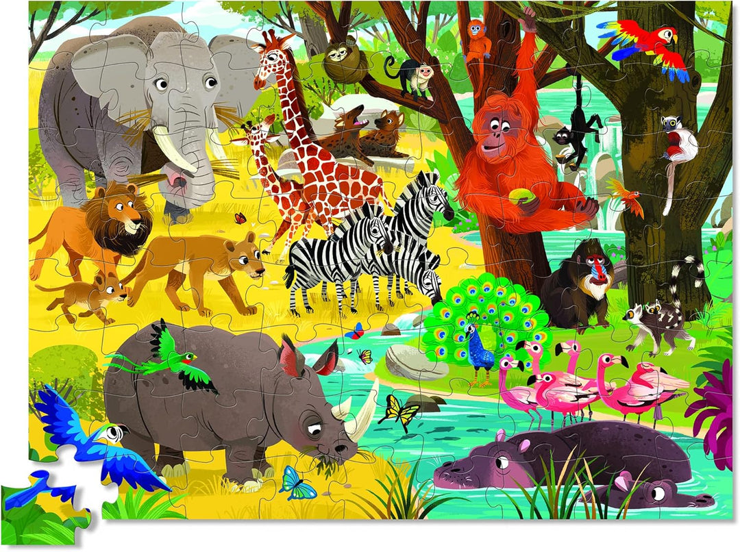 Rompecabezas Safari Salvaje 72 Piezas  Para Niños