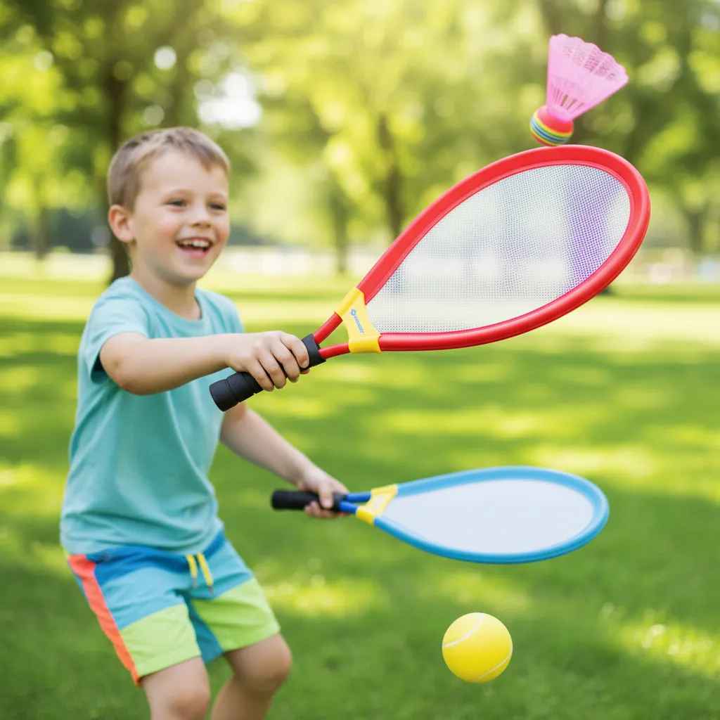 Set De Raquetas Grande De Tenis Y Bádminton